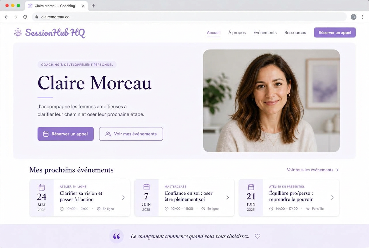 Page publique Ma présence